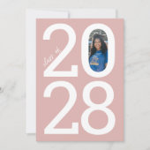 Dusty Pink Moderne Klasse Jahr & Foto Abschluss Ankündigung (Vorderseite)
