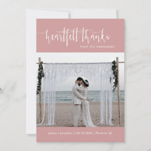 Dusty Pink Moderne Minimalistische Hochzeitswoche Dankeskarte