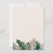 Dusty Pink Moderne tropische Wasserfarbenhochzeit Einladung (Rückseite)