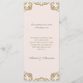 Dusty Pink Monogram Baroque Christian Wedding Menu Menükarte (Rückseite)