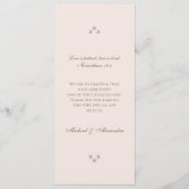 Dusty Pink Monogram Pearl Christian Wedding Menu Menükarte (Rückseite)