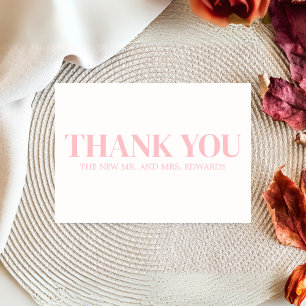 Dusty Pink Monogram Wedding Dankeskarte