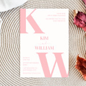 Dusty Pink Monogram Wedding Einladung