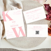 Dusty Pink Monogram Wedding Einladung
