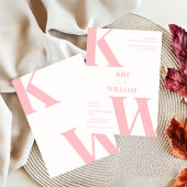 Dusty Pink Monogram Wedding Einladung