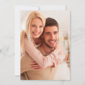 Dusty Pink Navy Blue Floral Foto Rustikale Hochzei Einladung (Rückseite)