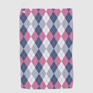 Dusty Pink & Navy Blue Slate Raute Golfhandtuch