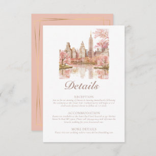 Dusty Pink New York Hochzeit in Urlaubsort Details Begleitkarte