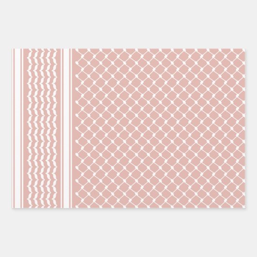 Dusty Pink palästinensisches Keffiyedesign Geschenkpapier Set (Vorderseite 2)