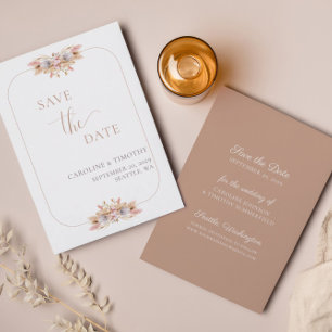 Dusty Pink Pampas Grass Ankündigung Datum freihalt