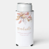 Dusty Pink Pampas Grass Boho Abschluss Selters Dosenkühler (Seltzer Vorderseite)