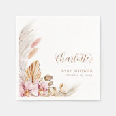 Dusty Pink Pampas Grass Floral | Babydusche Serviette (Vorderseite)