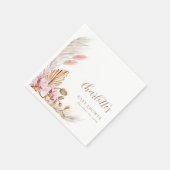 Dusty Pink Pampas Grass Floral | Babydusche Serviette (Ecke)