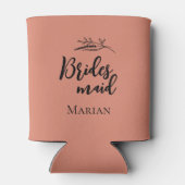 Dusty Pink Party Hochzeitdatum Bridesmaid Monogram Dosenkühler (Rückseite)