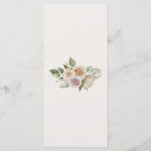 Dusty Pink Peach Botanical Wedding Menü Menükarte (Rückseite)
