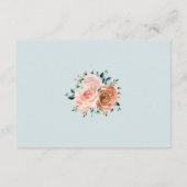 Dusty Pink Peach Coral Rose Hochzeit Empfang Begleitkarte (Rückseite)