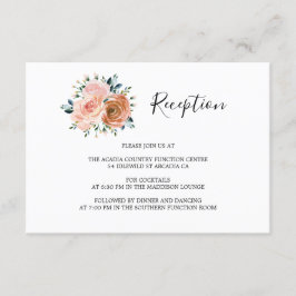 Dusty Pink Peach Coral Rose Hochzeit Empfang Begleitkarte