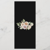 Dusty Pink Peach Floral Botanical Black Wedding Menükarte (Rückseite)