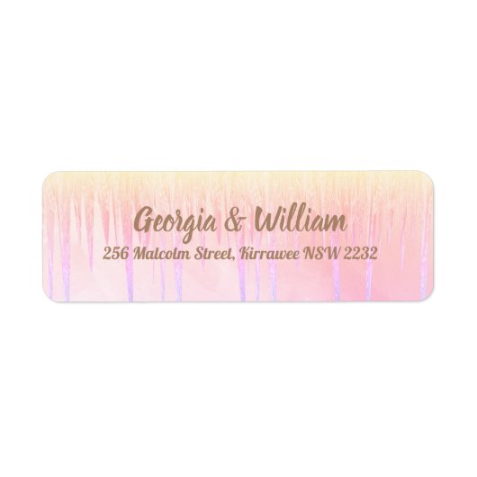Dusty Pink Peach Icic Rückgabeadresse Etikett (Vorne)