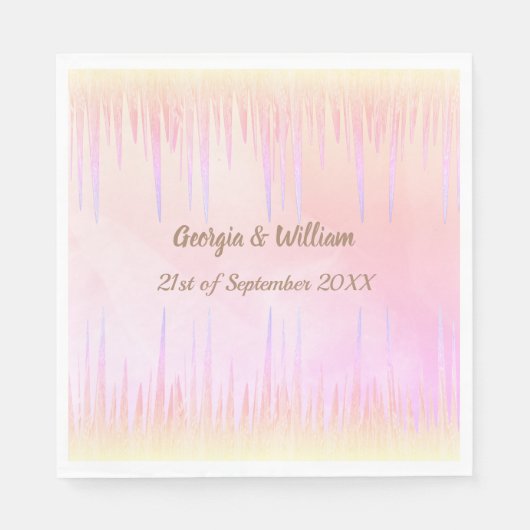 Dusty Pink Peach Icicle Wedpaper Napkin Serviette (Vorderseite)