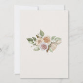 Dusty Pink Peach Rose Flowy Botanische Hochzeit Einladung (Rückseite)