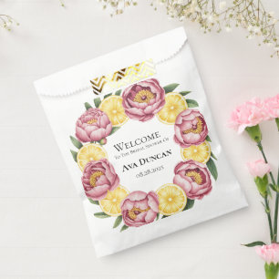 Dusty Pink Peonies and Lemon Brautparty Geschenktütchen