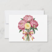 Dusty Pink Peonies and Lemon Wedding Dankeskarte (Rückseite)