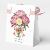 Dusty Pink Peonies and Lemon Wedding Geschenkschachtel (Rückseite)