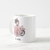 Dusty Pink Peonies Fashion Model Individuelle Name Kaffeetasse (Vorderseite Links)