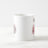 Dusty Pink Peonies Fashion Model Individuelle Name Kaffeetasse (Mittel)