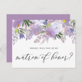 Dusty Pink Peony Be My Matron of Honour Card Postkarte (Vorne/Hinten)