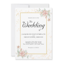 Dusty Pink Peony Floral Chic Wassercolor Hochzeit