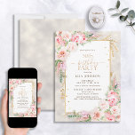 Dusty Pink Peony Floral Gold Shimmer 50. Geburtsta Einladung<br><div class="desc">Feiern Sie einen Meilenstein im Stil mit unserem Dusty Pink Peony Floral Gold Shimmer 50. Geburtstag Einladung. Von der handgeschriebenen Kalligraphie bis hin zu den rosafarbenen Wasserfarbenfloralen Set diese Einladung den Ton für Ihren besonderen Tag. Mit dem passenden Shimmer-Muster auf der Rückseite jeder Karte ist sicher jeder sicher, dass dies...</div>