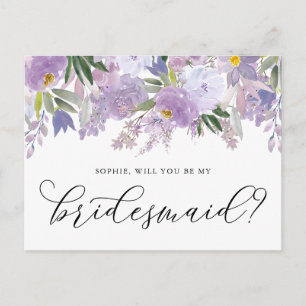 Dusty Pink Peony werden Sie meine Bridesmaid Card  Postkarte