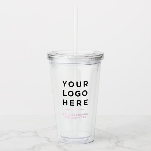 Dusty Pink | Personalisiert Clear Tumbler with Str Acryltrinkbecher (Vorderseite)