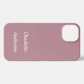 Dusty Pink Personalisiert Name Script iPhone Hülle (Rückseite (Horizontal))