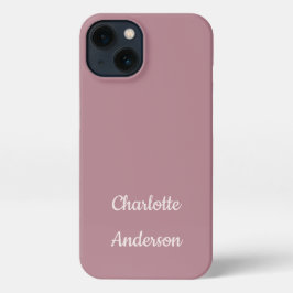 Dusty Pink Personalisiert Name Script iPhone 13 Hülle
