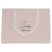 Dusty Pink Personalisiert Wedding Party Name Gift Große Geschenktüte (Vorderseite)