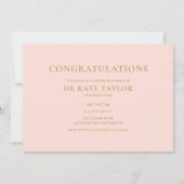 Dusty Pink PhD Grad 3 Foto Graduation Party Einladung (Rückseite)