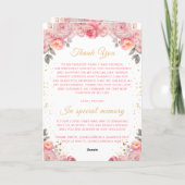 Dusty Pink Princess Floral Quinceañera Programm (Rückseite)