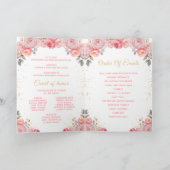 Dusty Pink Princess Floral Quinceañera Programm (Innenseite)