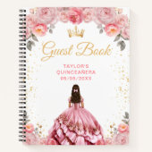 Dusty Pink Princess Quinceañera Gästebuch Notizblock (Vorderseite)