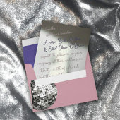 Dusty Pink & Purple Bold Script Silver Wedding Folieneinladung