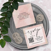 Dusty Pink QR Code Wedding Begleitkarte