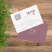 Dusty Pink QR Code Wedding RSVP Karte