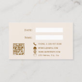 Dusty pink QR customer client appointment card Rabattkarte (Rückseite)
