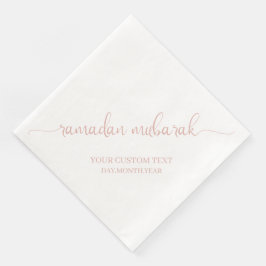 Dusty Pink Ramadan Mubarak Calligraphy Custom Serviette