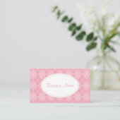 Dusty Pink Raute Business Card Visitenkarte (Stehend Vorderseite)
