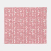 Dusty Pink Repetiername Einfach Personalisiert Fleecedecke (Vorderseite (Horizontal))