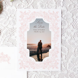 Dusty Pink Romantic Baroque Foto Save The Date